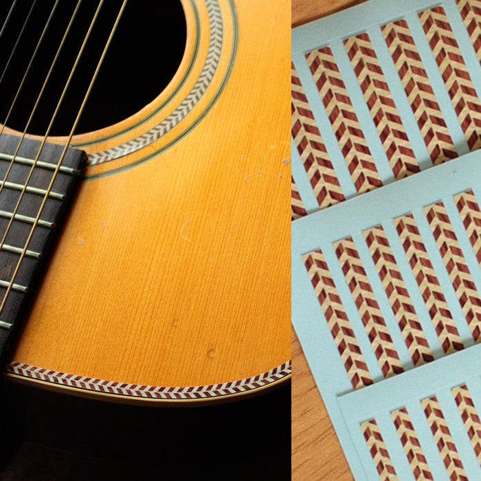 Binding Sticker/Decal (Woody-Herringbone) - Inlay Stickers Jockomo
