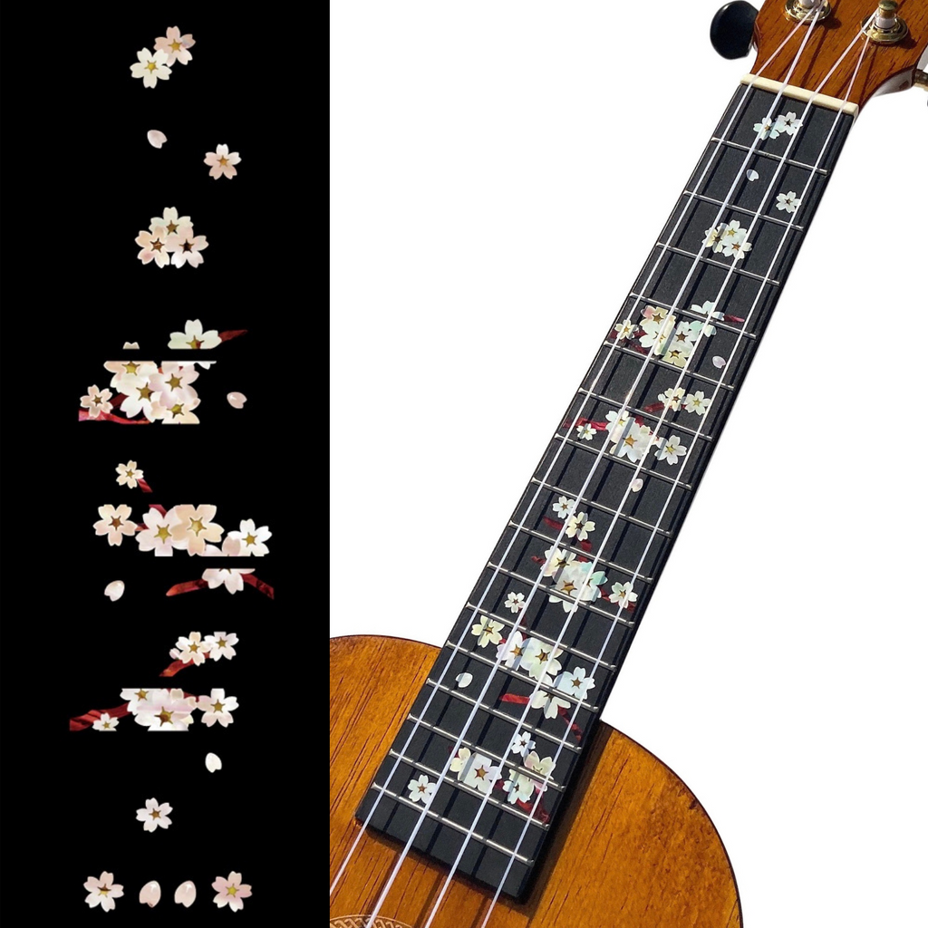 Cherry Blossom / Sakura - Fret Markers for Ukuleles - Inlay Stickers Jockomo