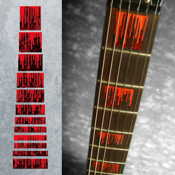 Dripping Blood Blocks - Fret Markers for Guitars - Inlay Stickers Jockomo
