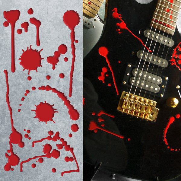 Splattered Blood SET Stickers Decals Guitar Bass - Inlay Stickers Jockomo
