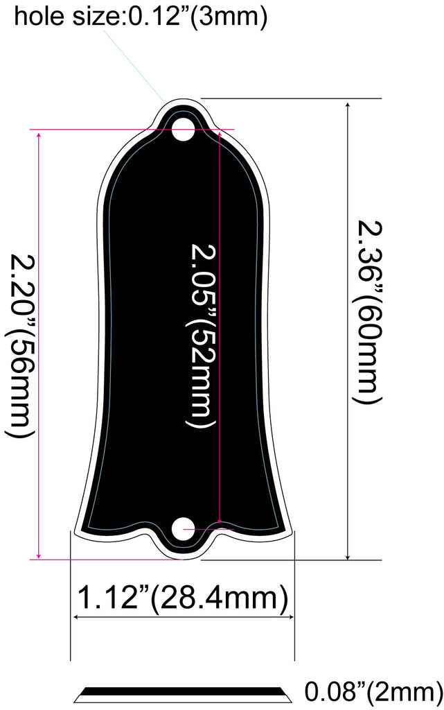 Bell/Regular(Les Paul) 2-Hole Custom Engraved Truss Rod Cover - Inlay Stickers Jockomo