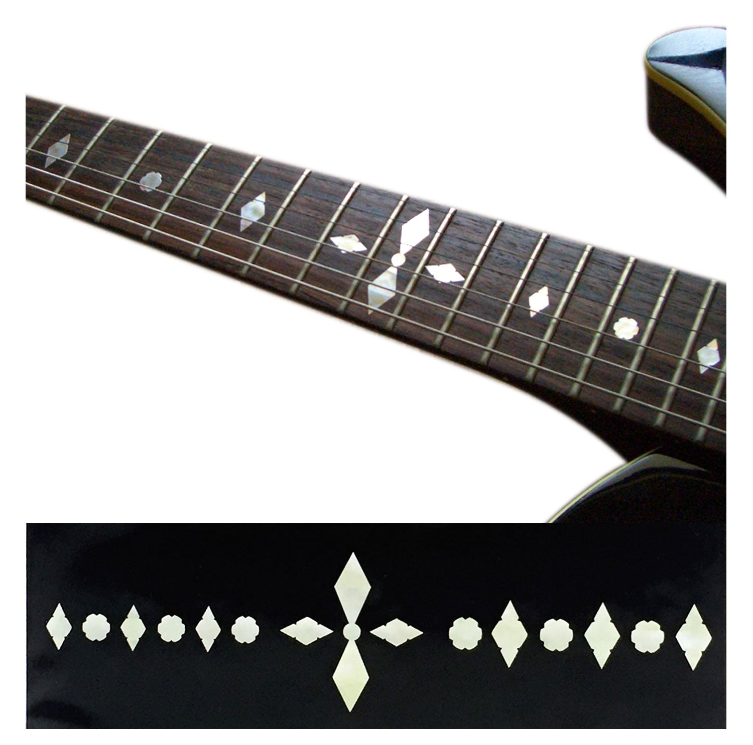 Diamond Checker Fret Markers - Inlay Stickers for Guitars