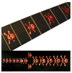 red skull and crossbones inlay pattern fret markers decal for Guitar