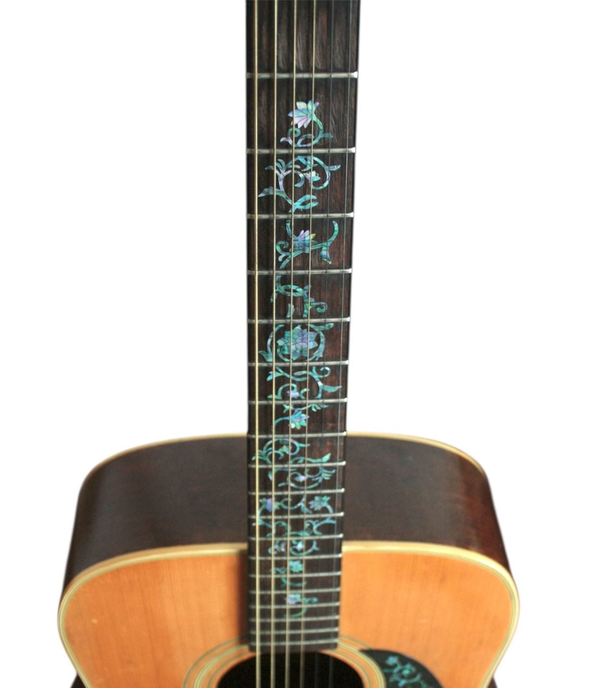 flowers with vine Takamine EF451DLX style fret markers for guitars