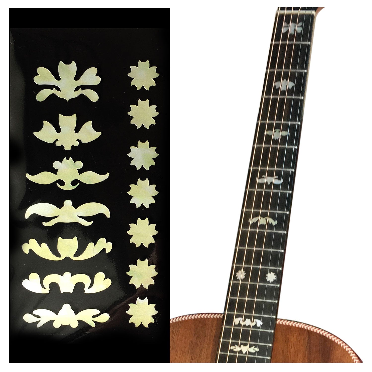 traditional banjo design fret markers - inlay sticker
