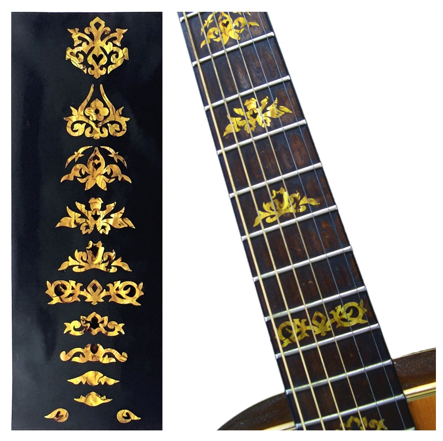 Vintage style Grateful Dead Jerry Garcia fret markers for guitars - ocher