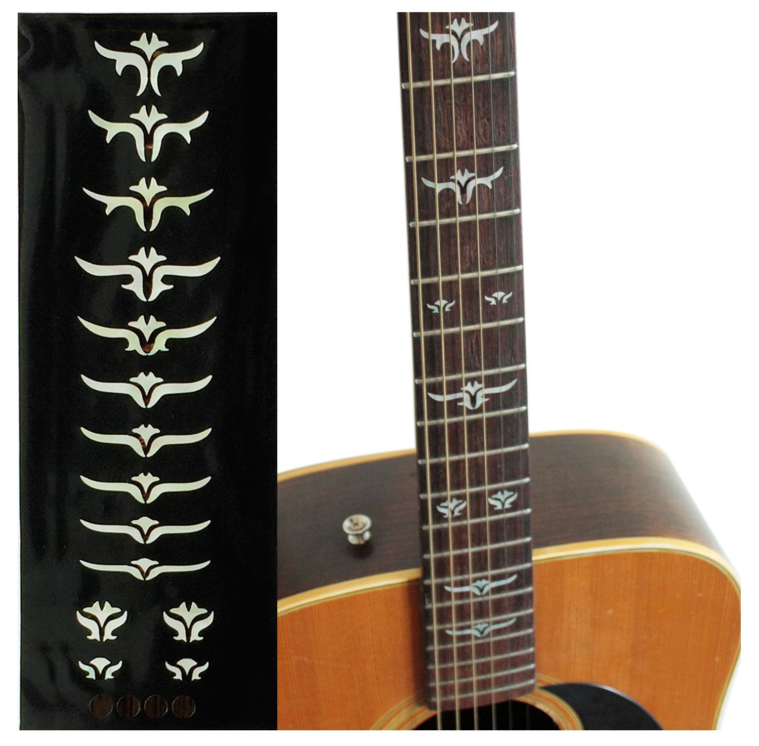 Traditional Taylor T5 style fret markers decal for guitars & bass