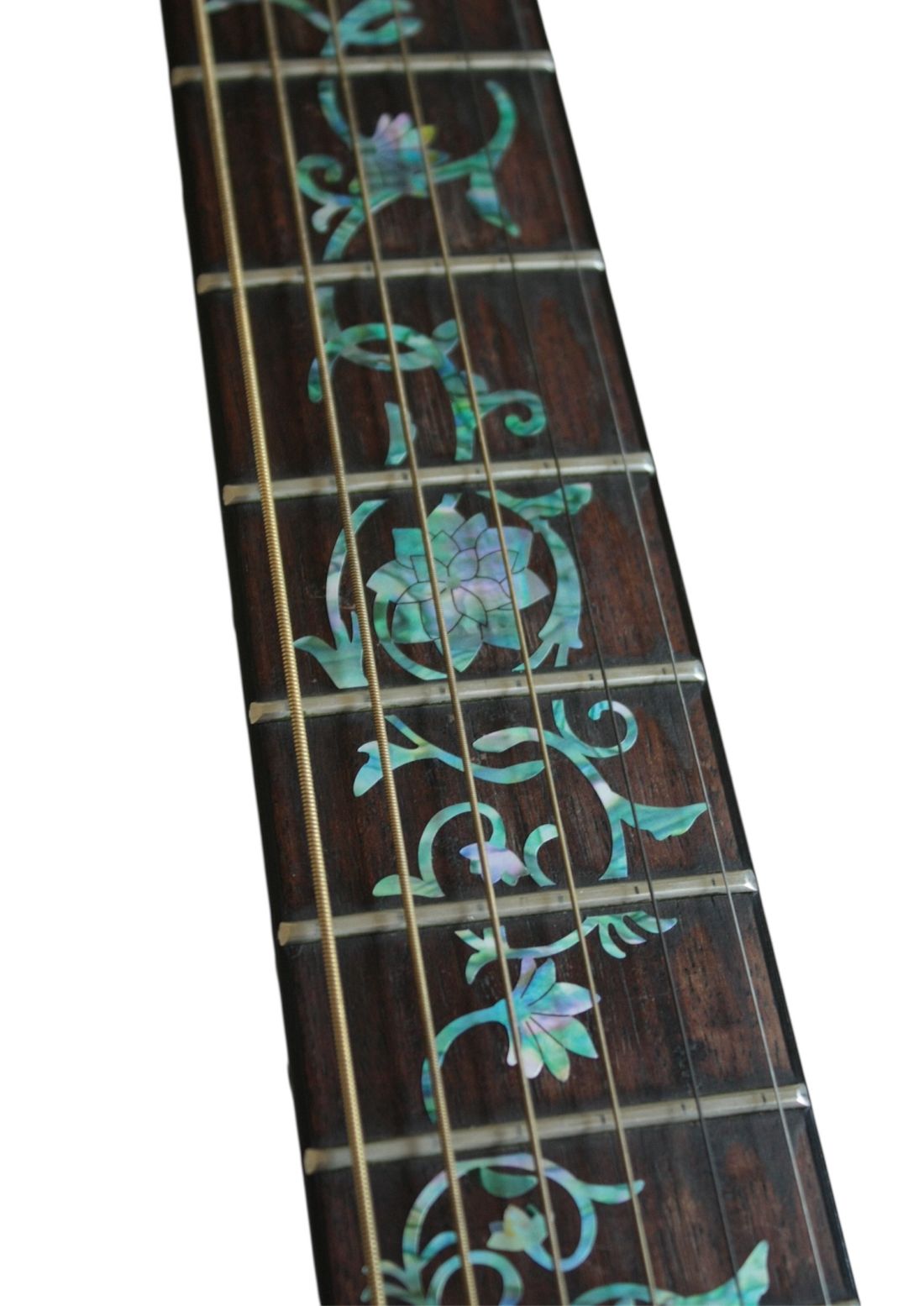 flowers with vine Takamine EF451DLX style fret markers for guitars
