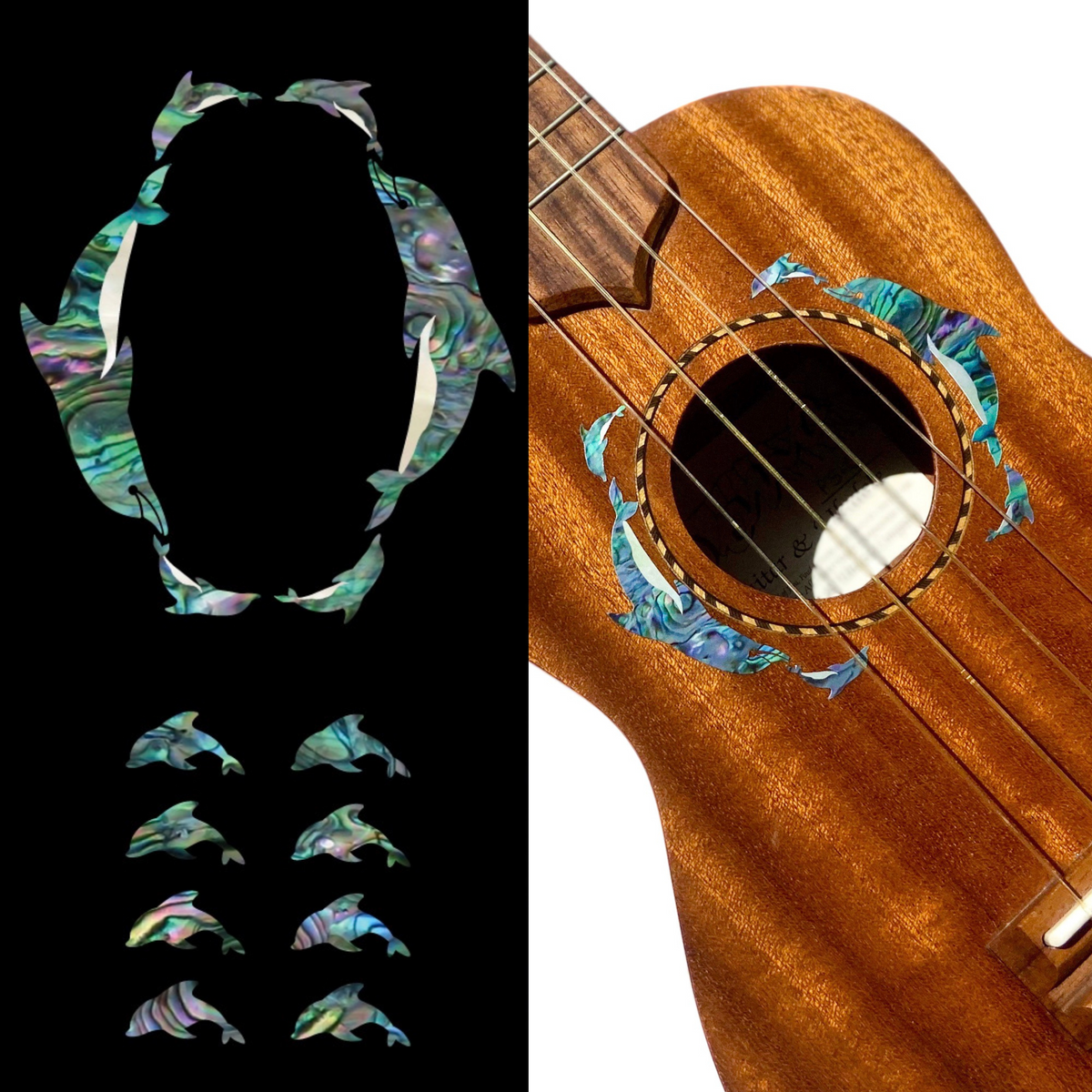 Inlay Stickers pour concert ukulélés - Rosace/Purfling - Perle Blanche Inlay Stickers pour concert ukulélés - Rosace/Purfling - Perle Blanche