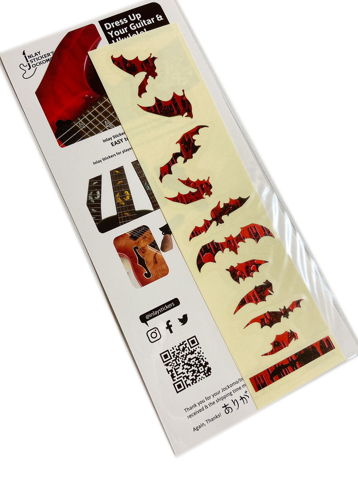 Bat Wings (Vampire Bats) - Fret Markers for Guitars & Bass