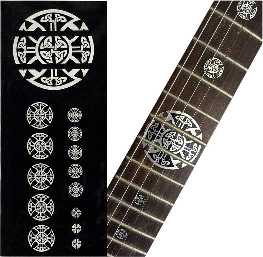 Celtic Cross (Metallic) - Emblem 12th Fret Markers Set - Inlay Stickers Jockomo