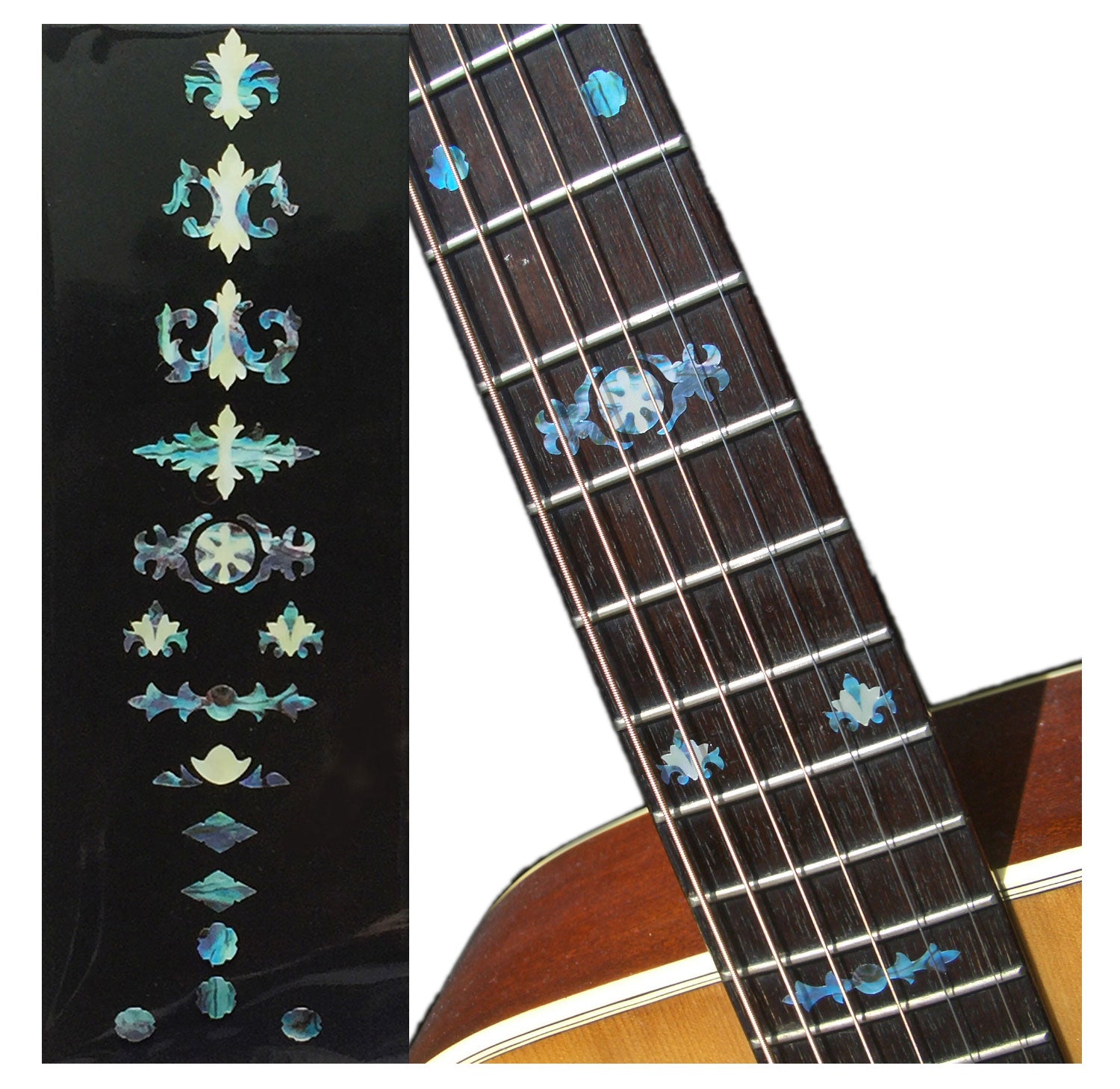 Classical banjo inlay pattern fret markers for both electric & acoustic guitars