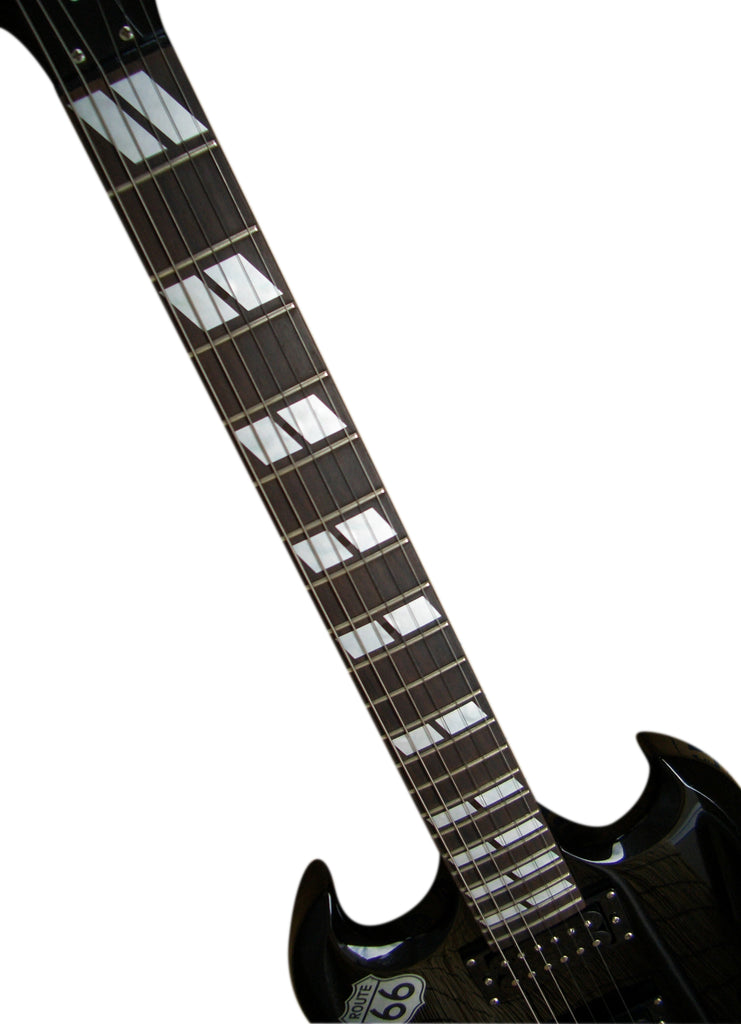 Double-Parallelogram 175 Style Block Fret Markers / F-011DP-WT