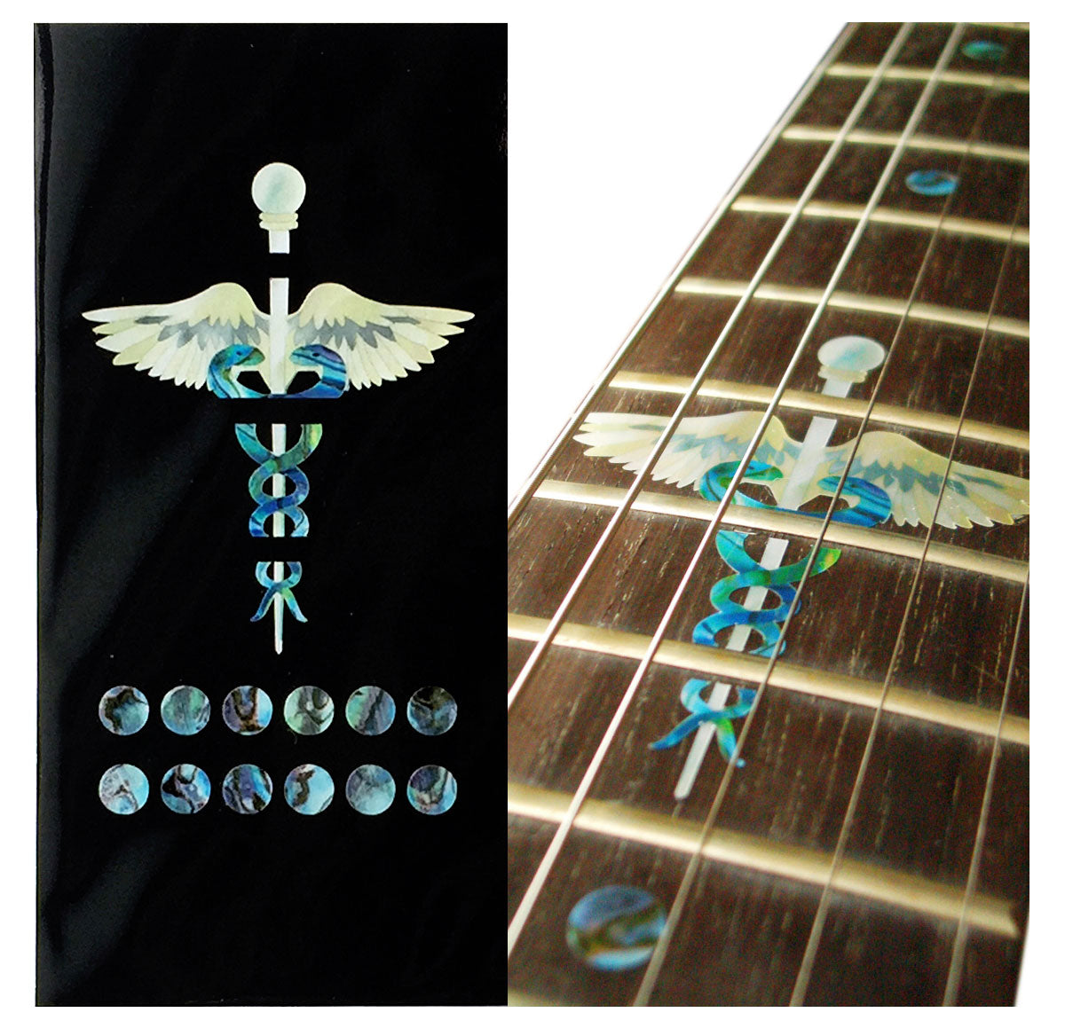 Caduceus (Snakes on a sword) - Fret Markers for Guitars