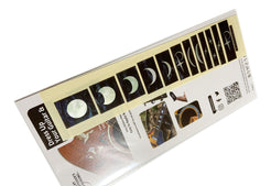 Packaging for guitar decorations with moon phase design by Inlay Sticker's Jockomo