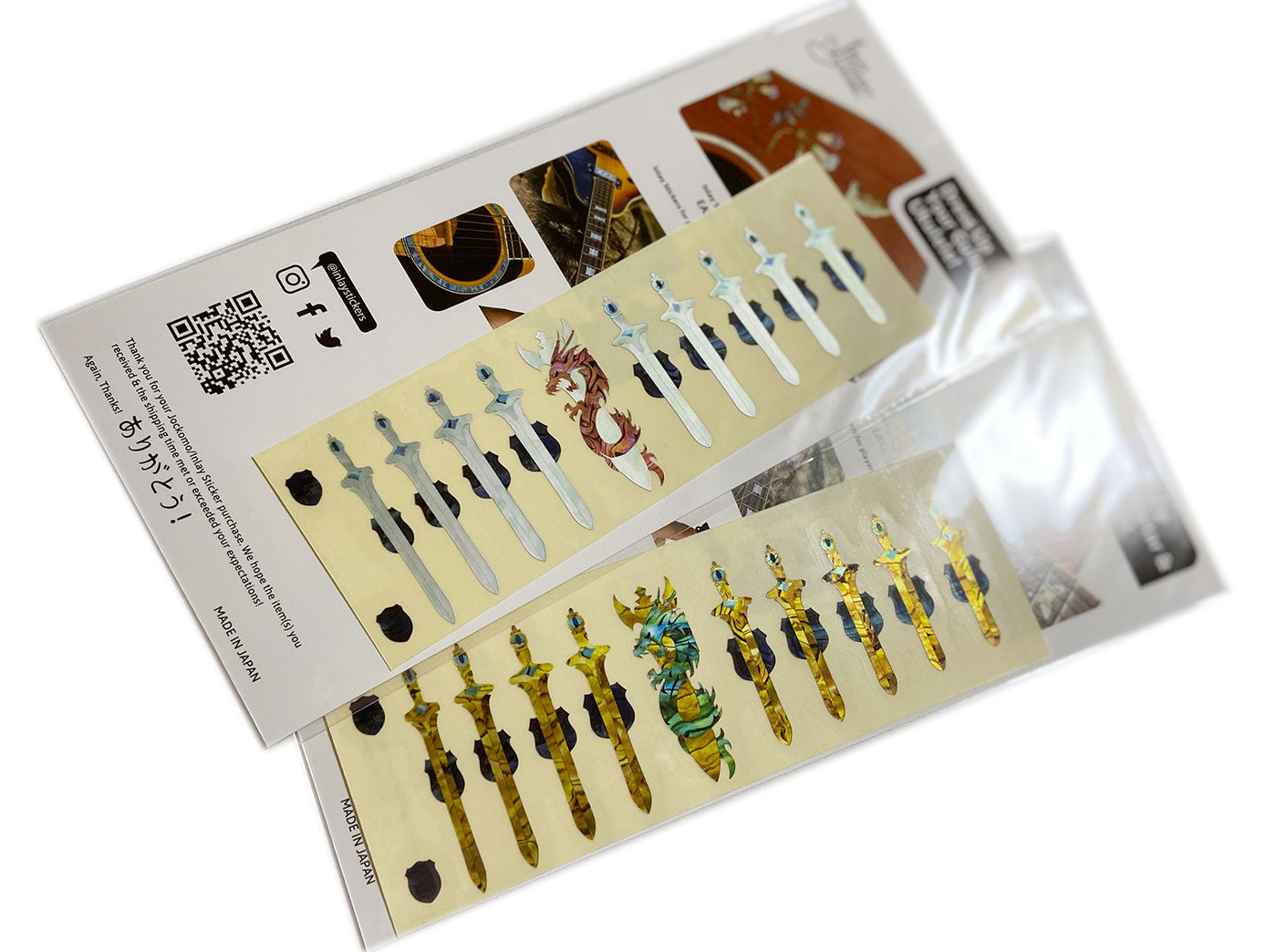 Swords with Dragon - Fret Markers for Guitars