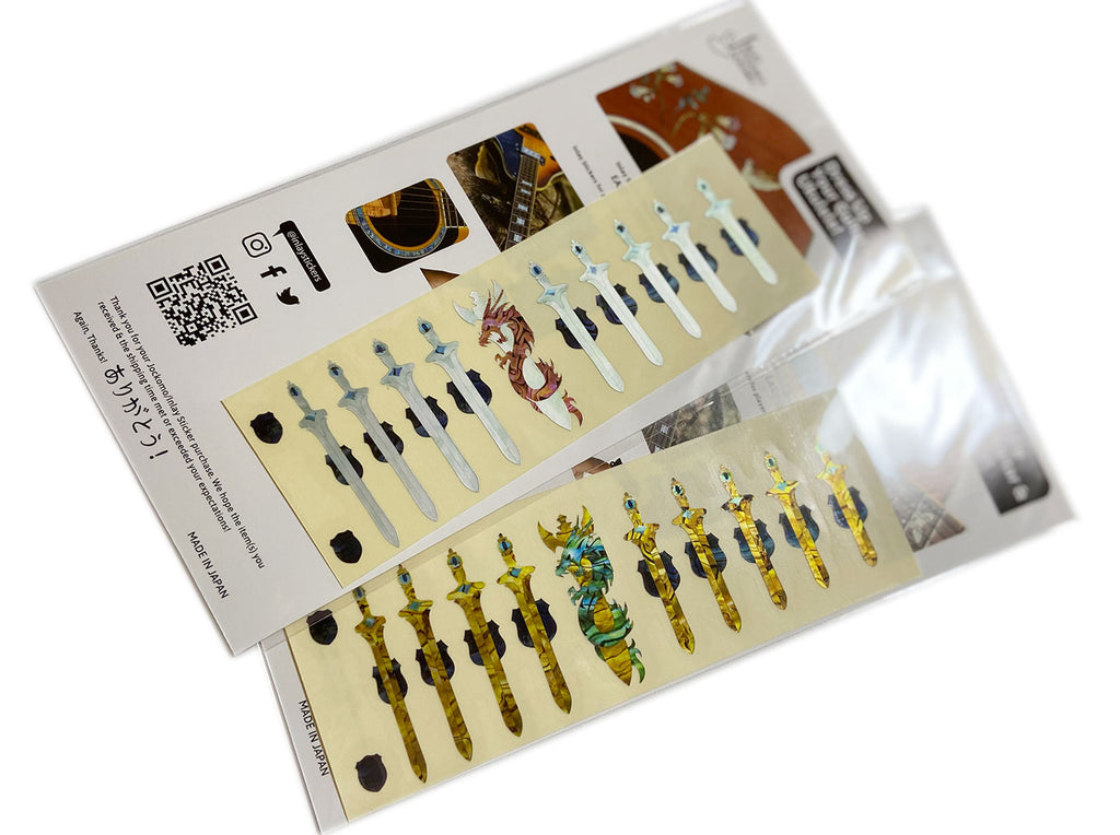 Swords with Dragon - Fret Markers for Guitars
