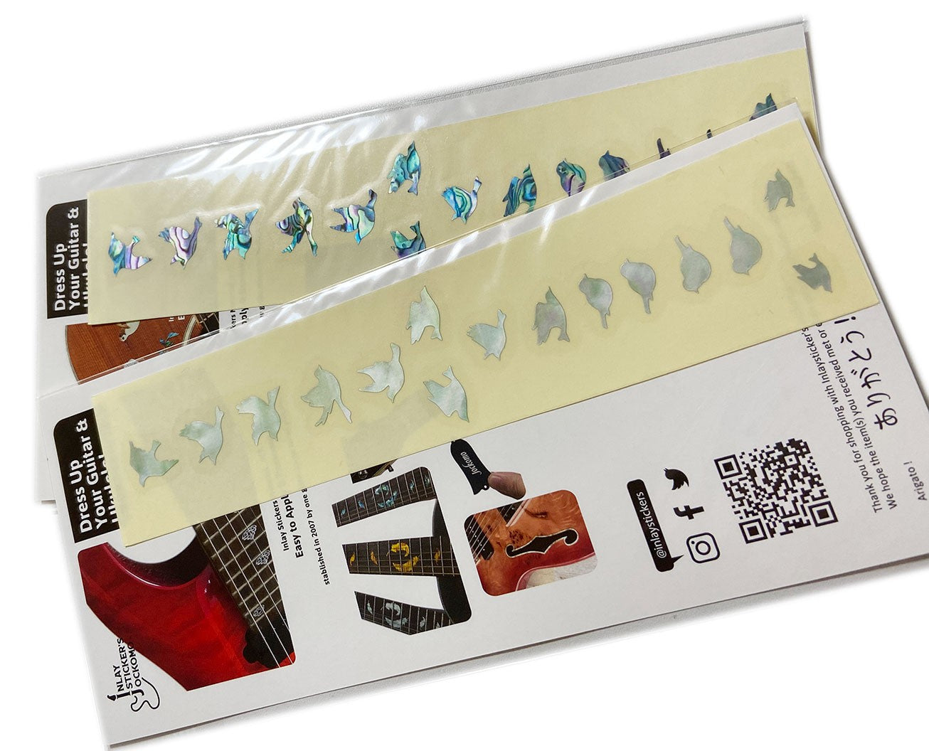 Dove Bird Fret Markers - Packaging of guitar decal stickers