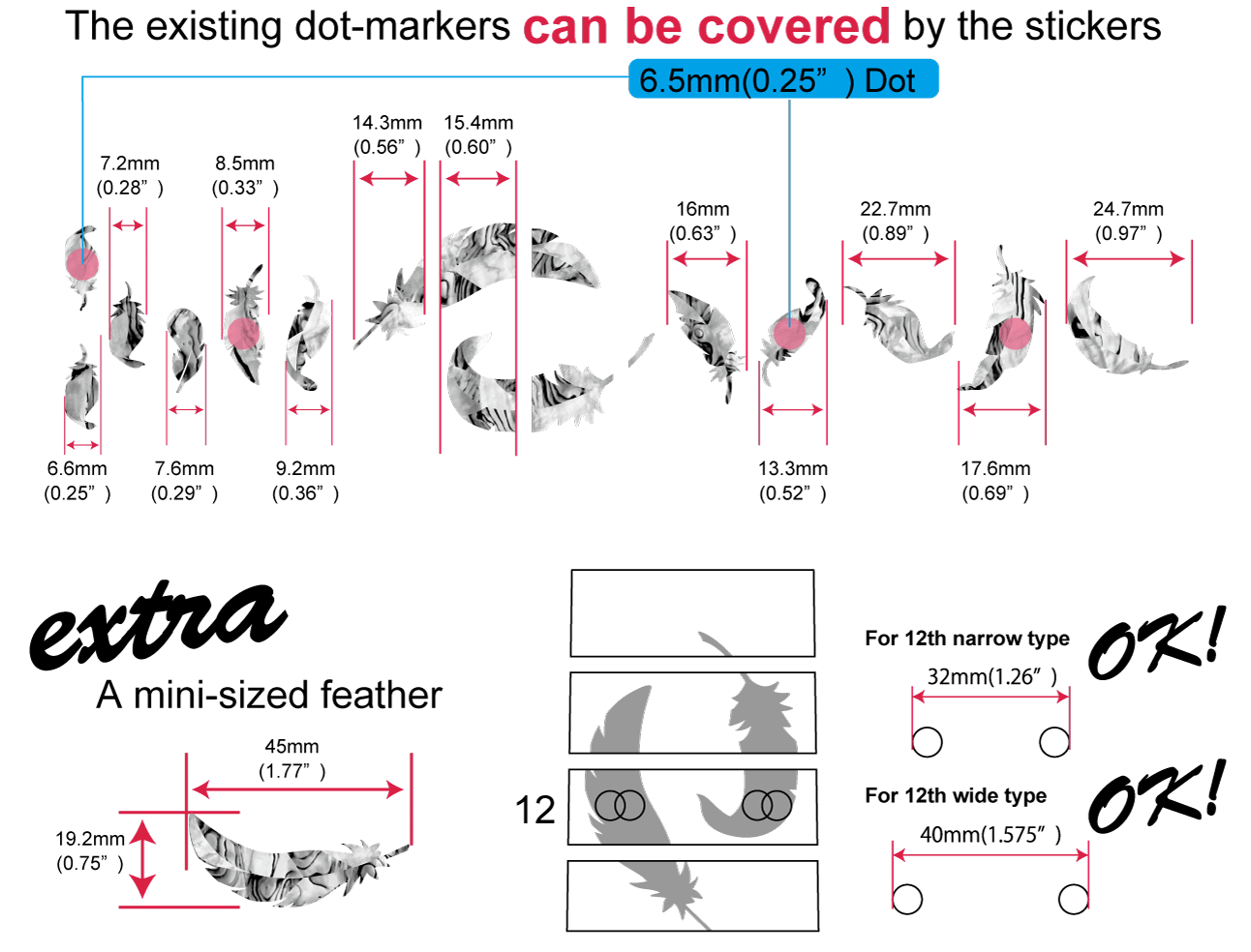 Flight Feathers - Inlay Stickers Jockomo