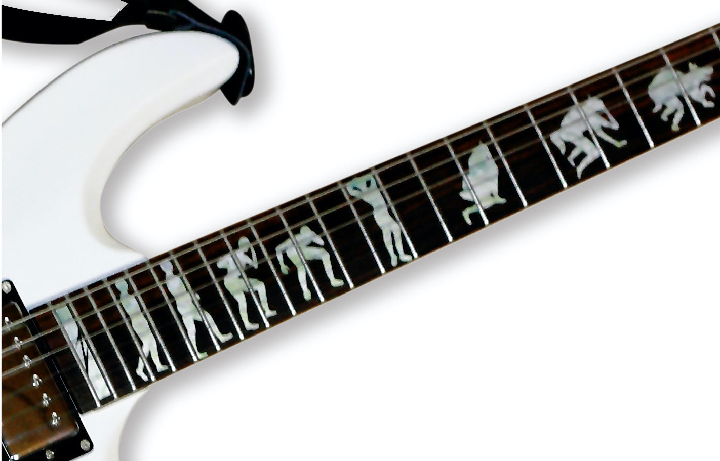 James Hetfield Metallica style Man to Wolf / Werewolf fret markers for guitars