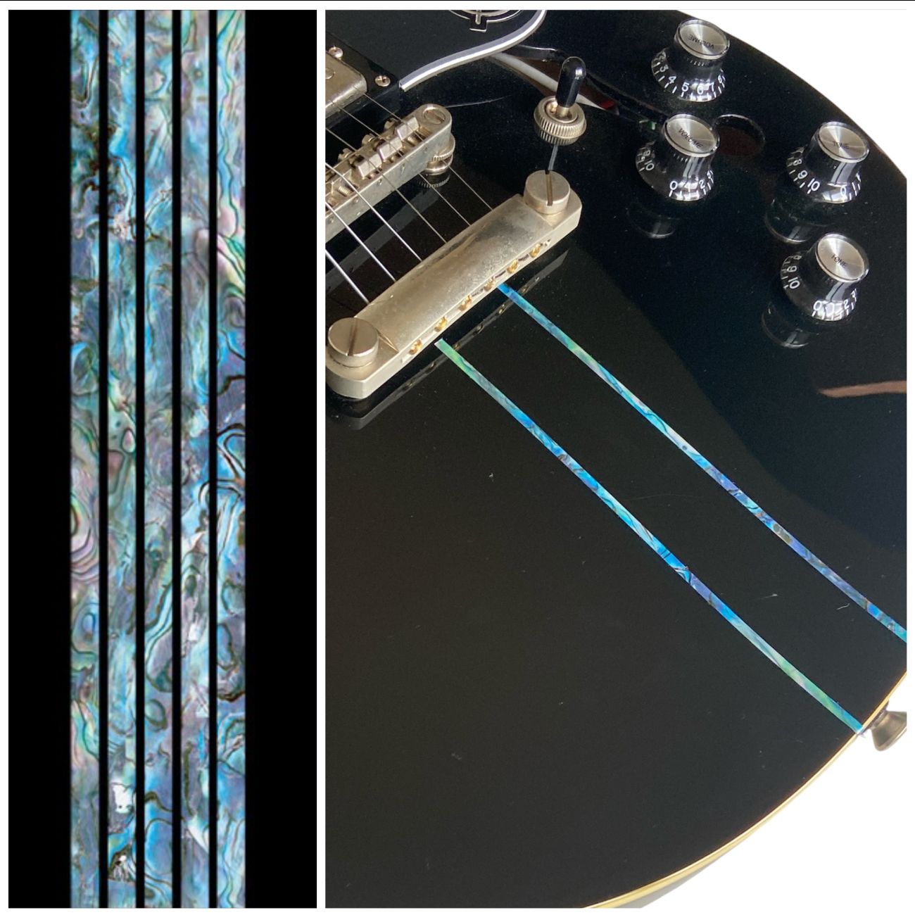 Stick Decals (Abalone-Blue) for Guitars & Bass