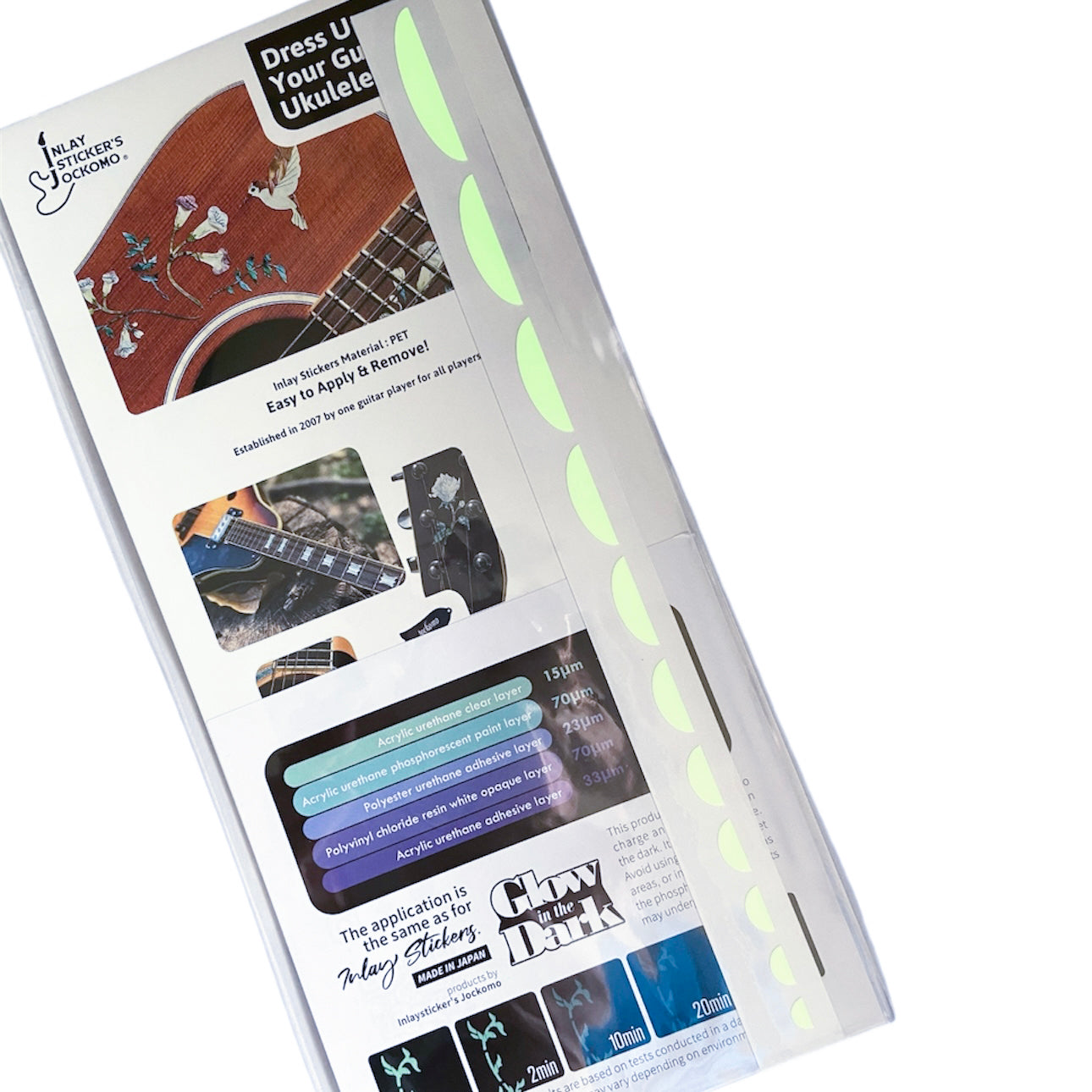 Glow in the Dark / Thumbnail / Half Moon - Fret Side Markers - Inlay Stickers Jockomo