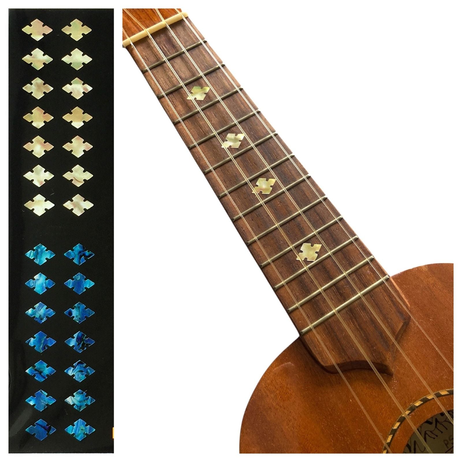 Slotted Diamonds - Fret Markers for Ukuleles (2 Colors) / UKF-247SD-AZ