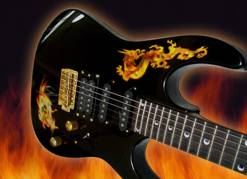 Real Fire Flame-Dragon Inlay Stickers Decals Guitar Bass - Inlay Stickers Jockomo