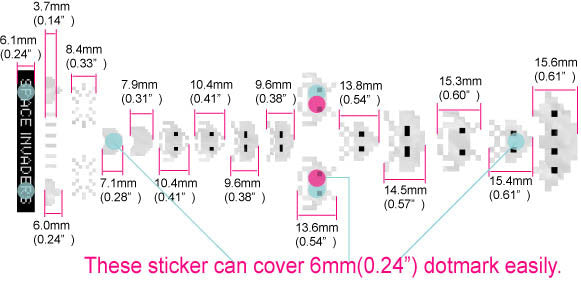 Space Invaders - Fret Markers for Guitars & Bass - Inlay Stickers Jockomo