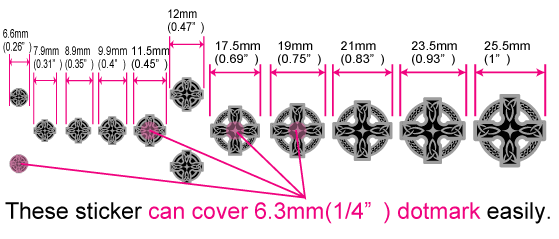 Metallic Celtic Cross - Fret Markers for Guitars & Bass - Inlay Stickers Jockomo