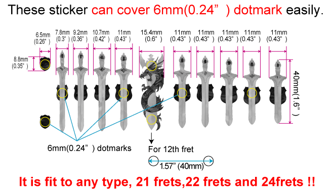 Swords with Dragon - Inlay Stickers Jockomo
