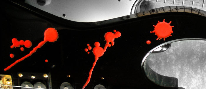 Splattered Blood SET Stickers Decals Guitar Bass - Inlay Stickers Jockomo