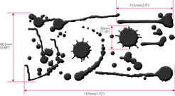 Splattered Blood SET Stickers Decals Guitar Bass - Inlay Stickers Jockomo