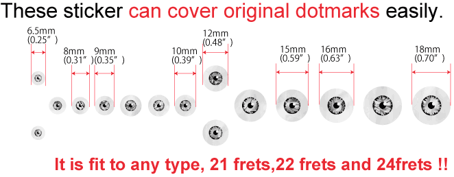 Eyeballs - Fret Markers for Guitars & Bass - Inlay Stickers Jockomo