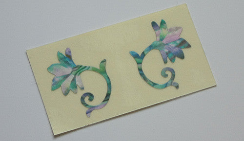 Oriental Flowers - Inlay Stickers for Acoustic Guitar Bridge