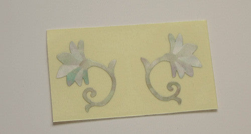 Oriental Flowers - 2pcs Bridge Inlays - Inlay Stickers Jockomo