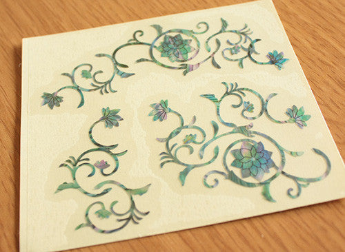 Oriental Flowers Inlay Stickers for Guitar, Bass & Ukulele