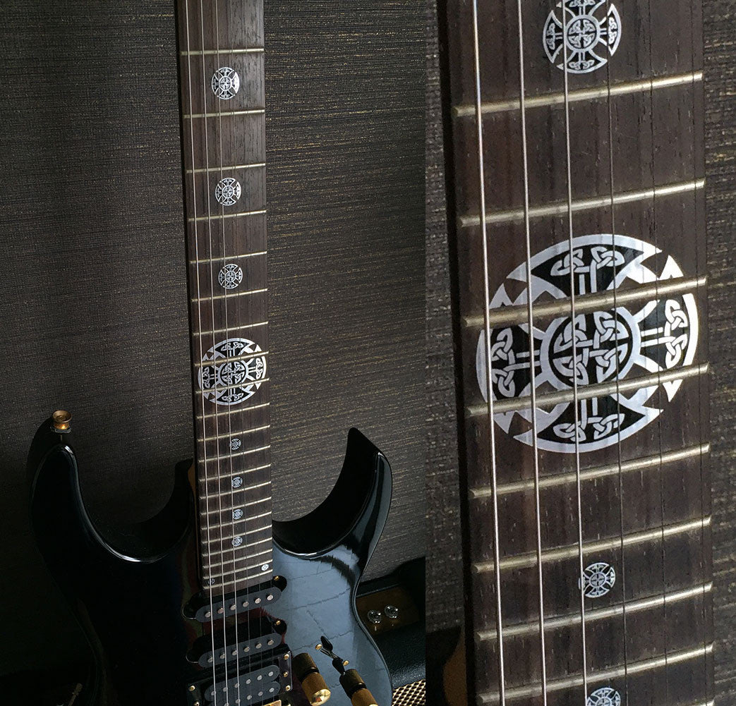 Celtic Cross (Metallic) - Emblem 12th Fret Markers Set - Inlay Stickers Jockomo