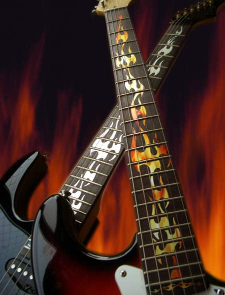 Fire Flames - Fret Markers for Guitars - Inlay Stickers Jockomo