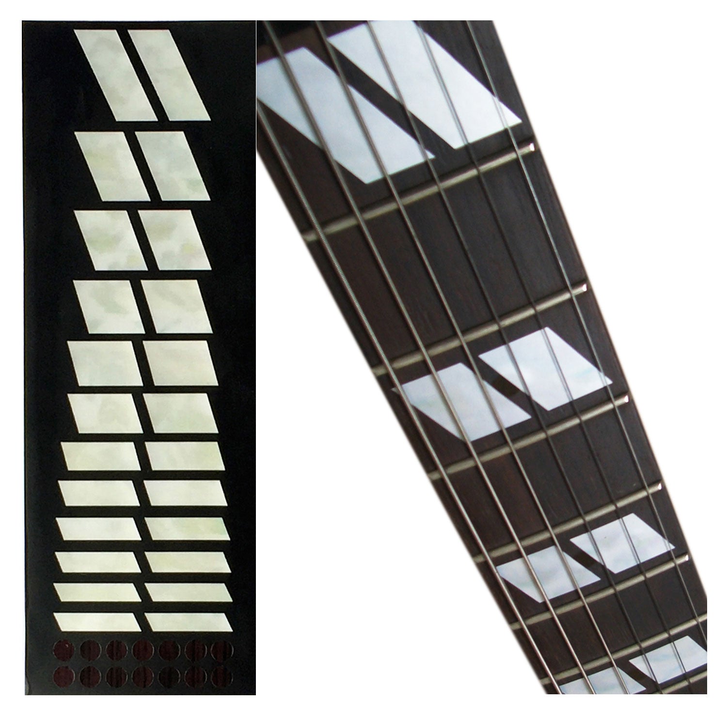 Double-Parallelogram 175 Style Block Fret Markers - Inlay Stickers Jockomo
