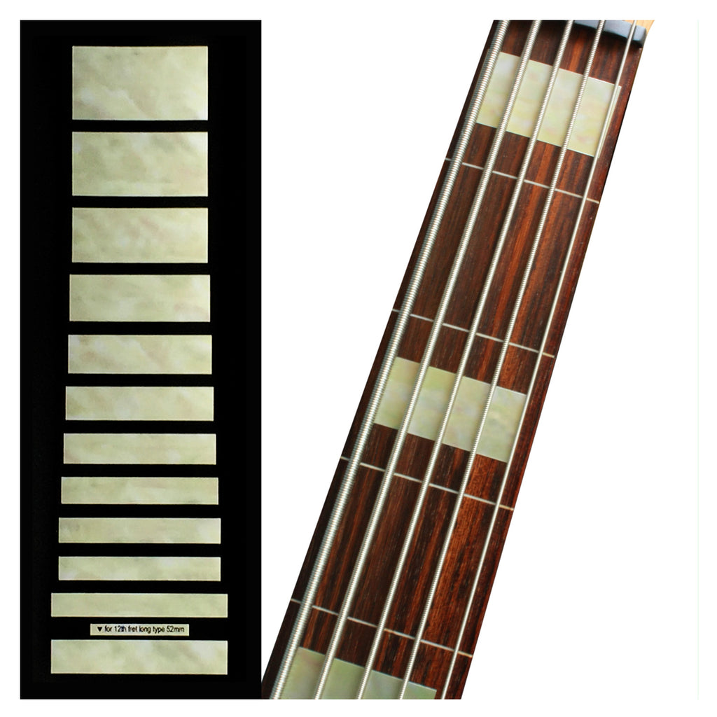 Jazz Bass Block Fret Markers for 5 String Bass - Inlay Stickers Jockomo