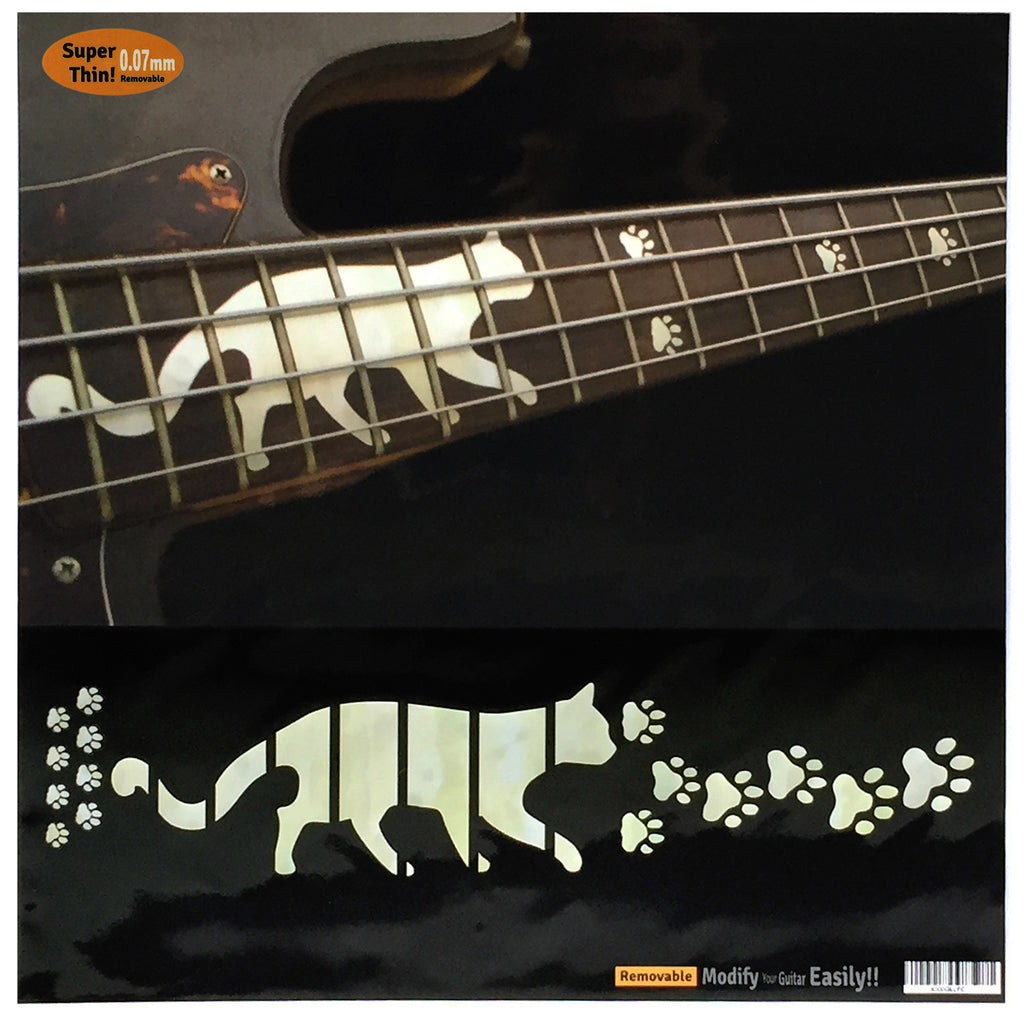 Cat Foot Prints / Paws - Fret Markers for Bass - Inlay Stickers Jockomo