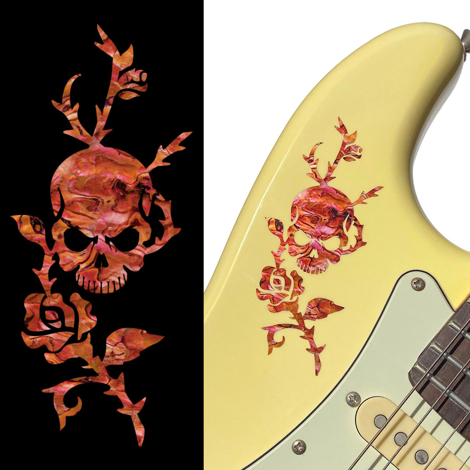 Rose & Skull - Inlay Stickers Jockomo