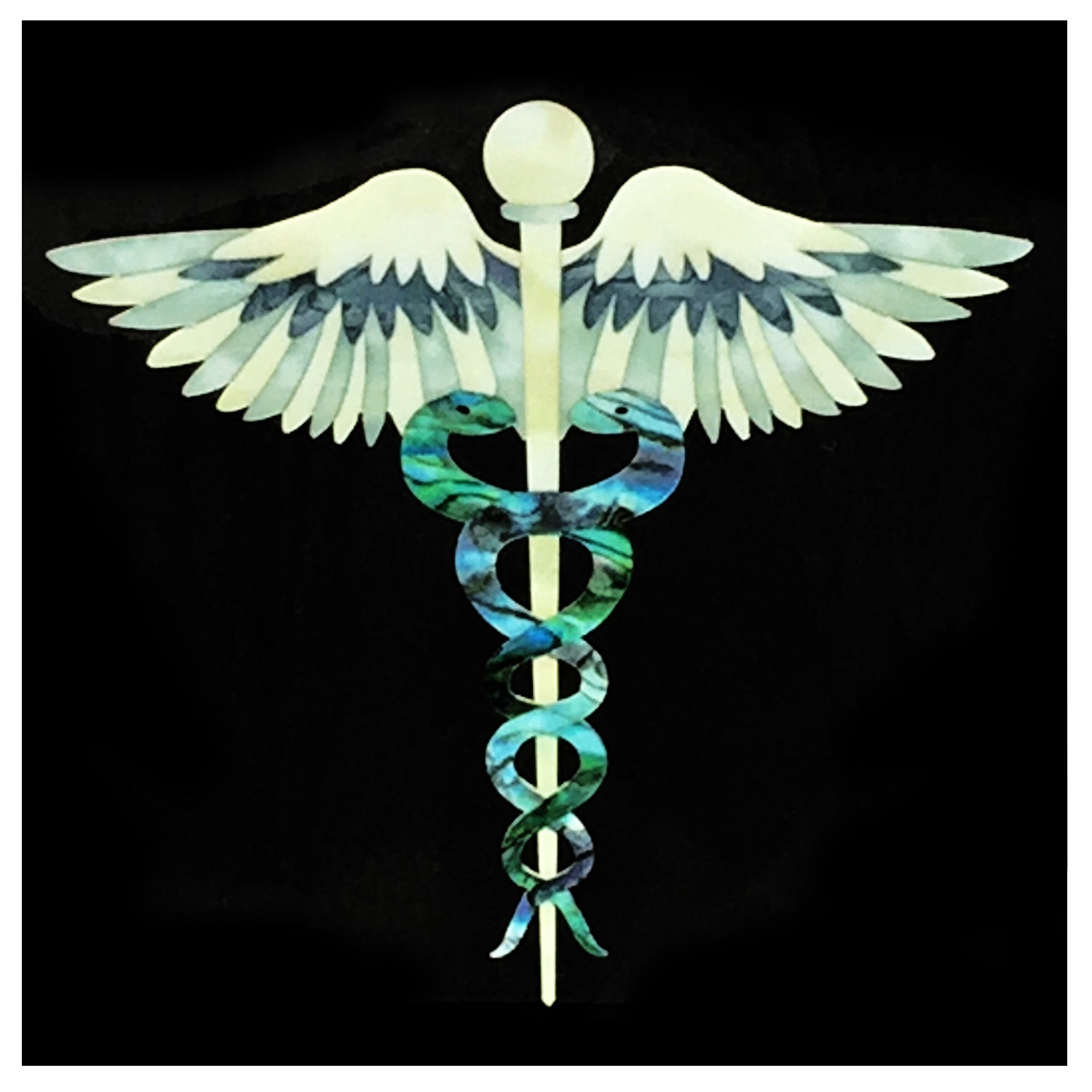 Caduceus (Snakes on a Sword) - Inlay Stickers Jockomo