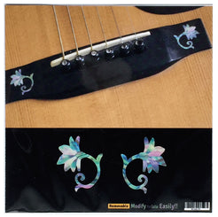 Oriental Flowers - 2pcs Bridge Inlays - Inlay Stickers Jockomo