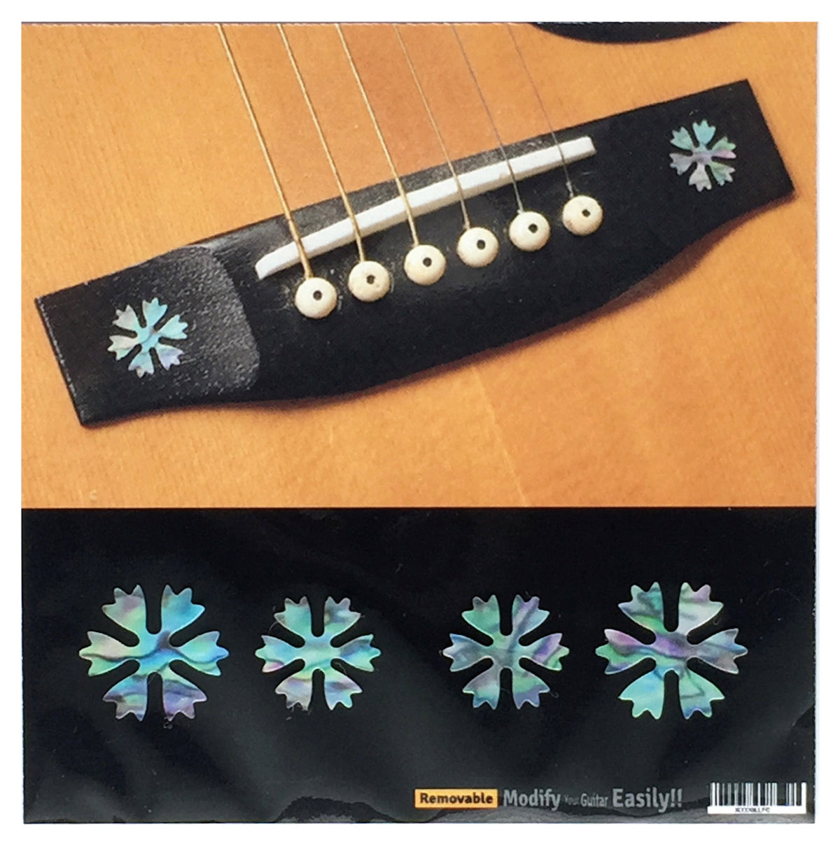 Snowflakes - 4pcs Bridge Inlays - Inlay Stickers Jockomo