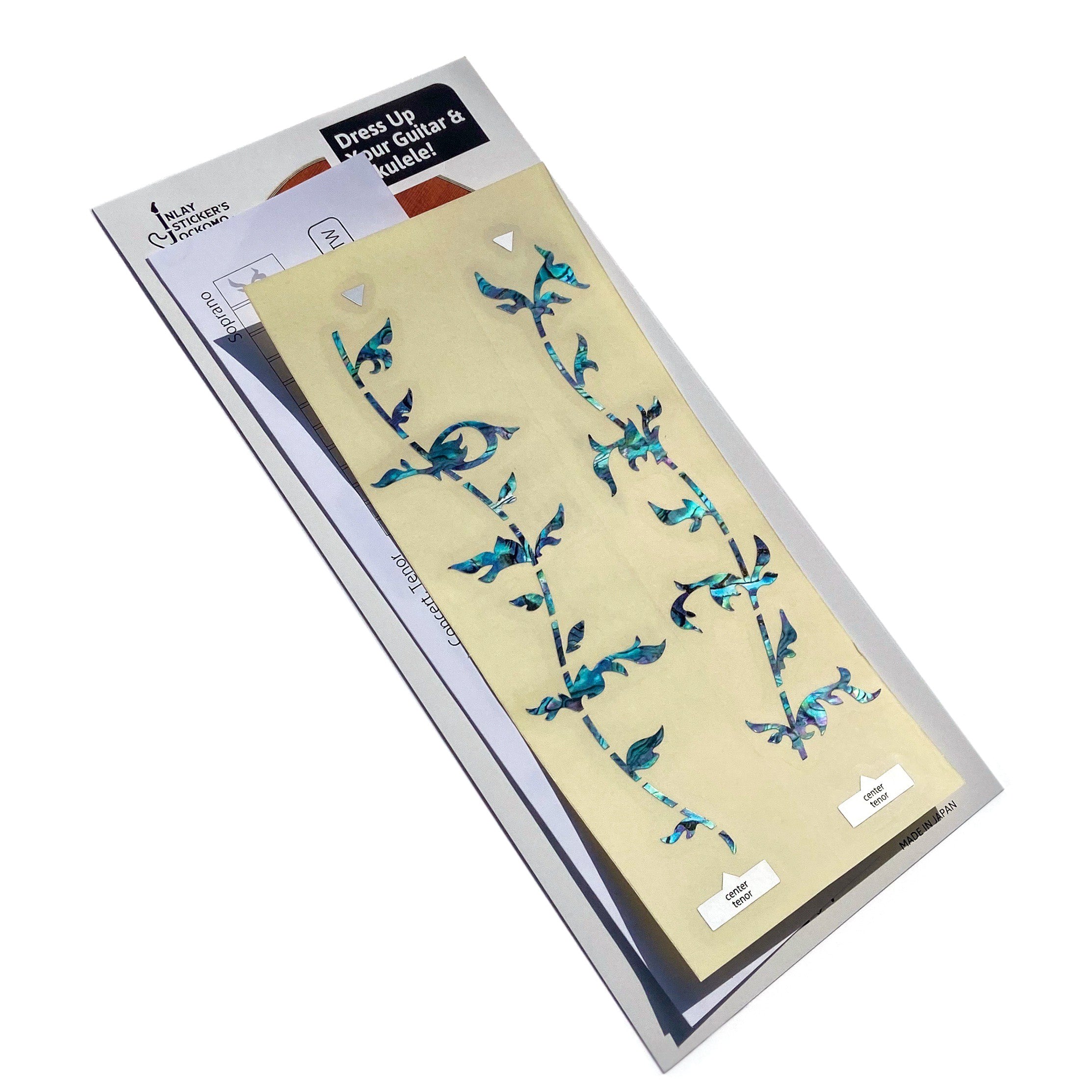 thumbnail image 2 of Bass Guitar Fret Markers - Tree Of Life Design Abalone Blue Inlay Stickers 2 of 4