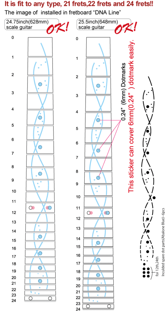 DNA Lines / Steve Vai - Inlay Stickers Jockomo