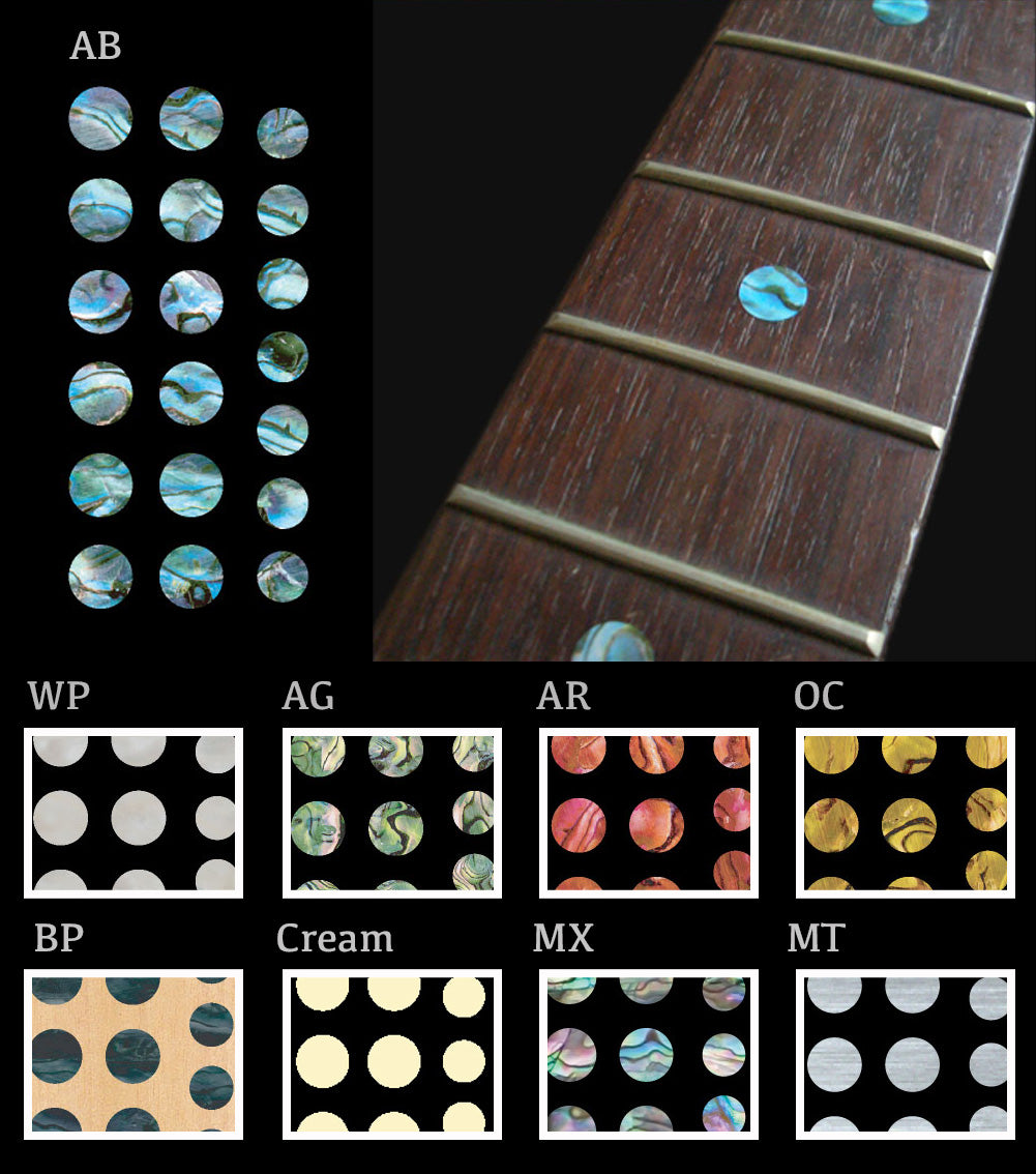 Custom Dot Fret Markers – Inlay Stickers for Guitars, Basses & Ukuleles
