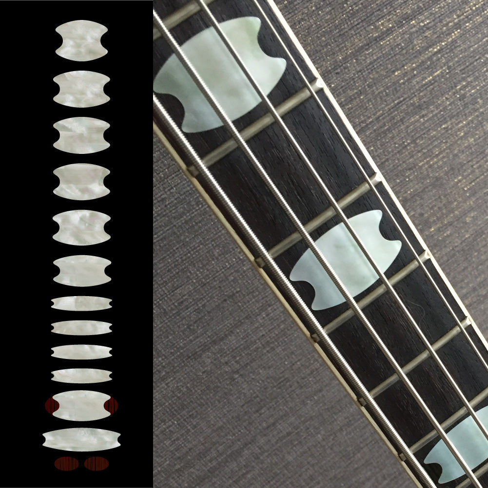 Oval Crowns - Fret Markers for Bass - Inlay Stickers Jockomo